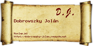 Dobrovszky Jolán névjegykártya