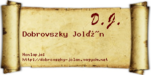 Dobrovszky Jolán névjegykártya