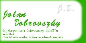 jolan dobrovszky business card